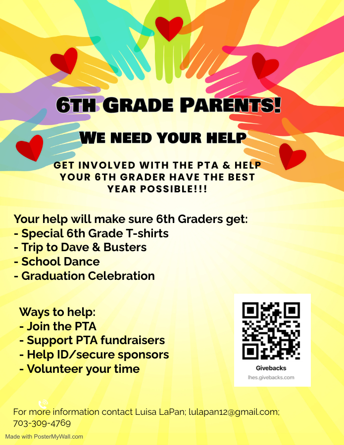 6th grade parent PTA flyer