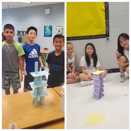 5th graders made kindness towers.