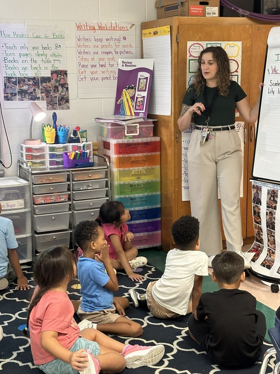 Photo of a first grade reading lesson