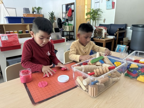 Students play in our new pre-K room 