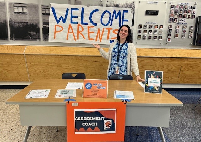 Assessment Coach, Laura Fitzsimmons at Back to School Night