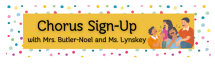 Chorus banner with music teacher names
