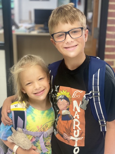 Brother and Sister at arrival