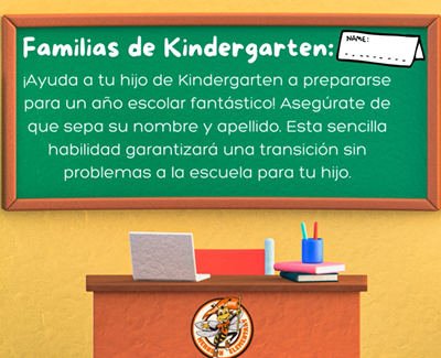 kinder learn first and last name Spanish