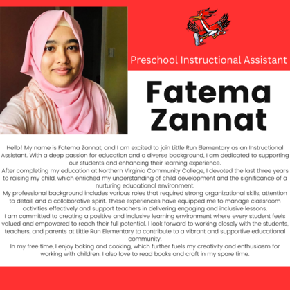 New Staff Member Fatema Zannat