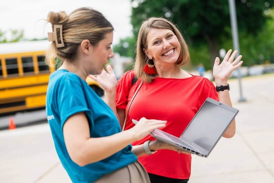 Teacher waves