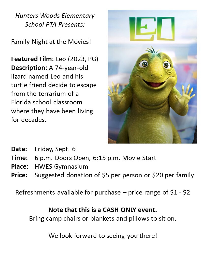 Leo movie night flyer