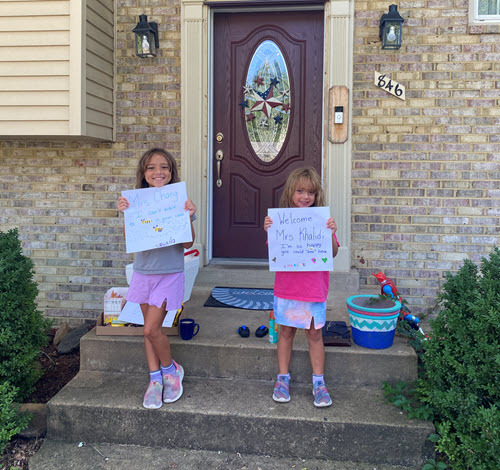 girls on steps