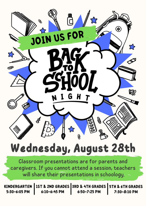 Back to School Night flyer