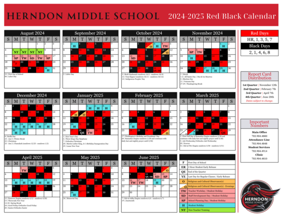 Red and Black Calendar