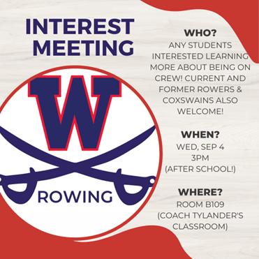 Rowing Interest Meeting Flyer