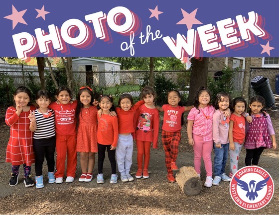 students dress in red for Red Day