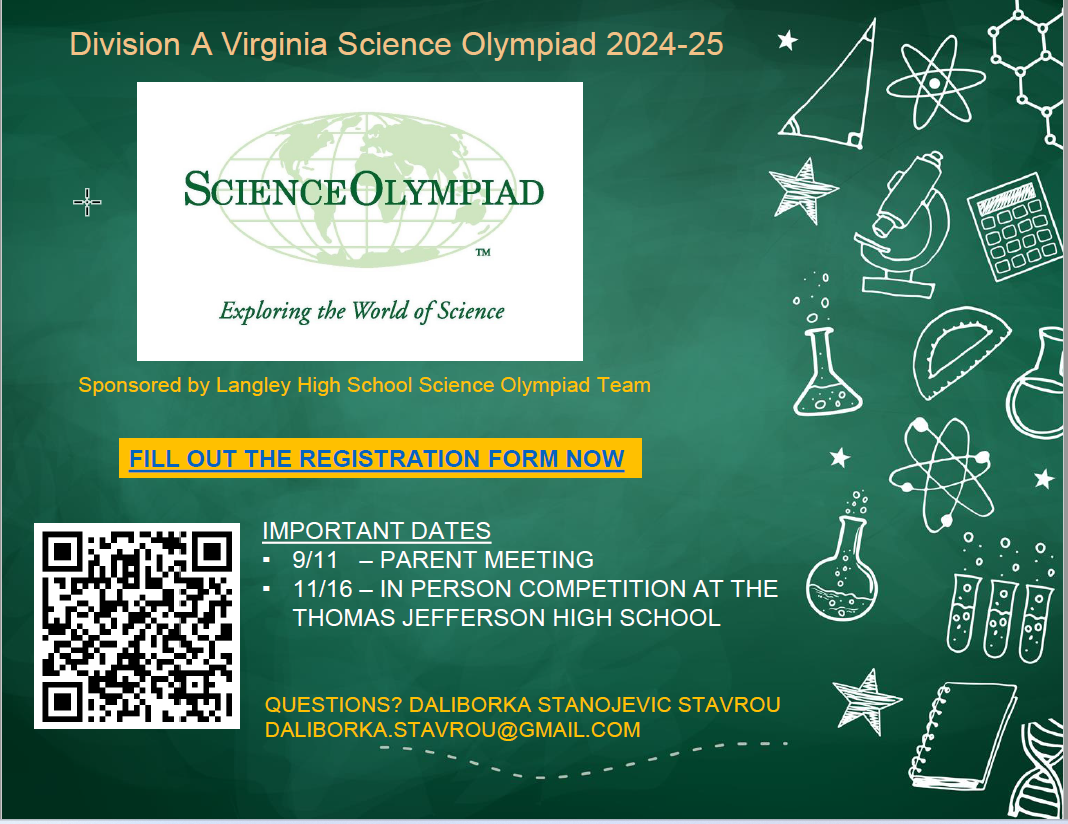 3rd, 4th, and 5th grade students are invited to join the Science Olympiad.