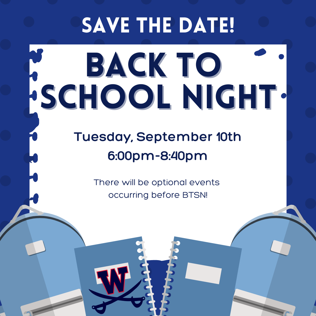 Back to School Night Save the Date for September 10th