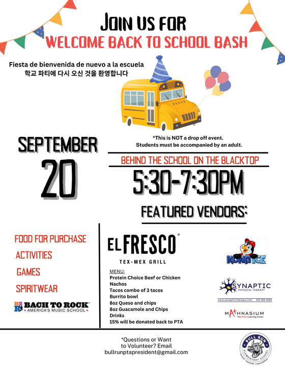 Flyer for Back to School Bash
