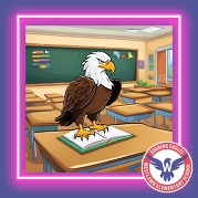 eagle on a desk