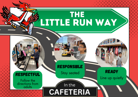 The Little Run Way Poster in the cafeteria