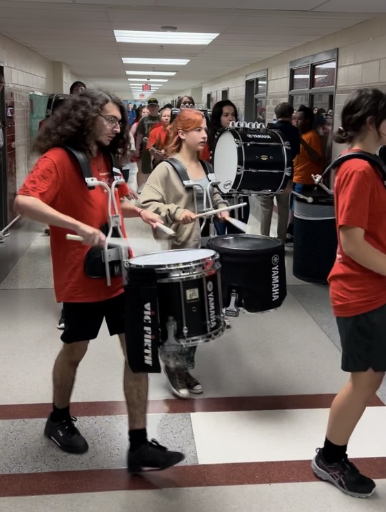 Drumline in hallway