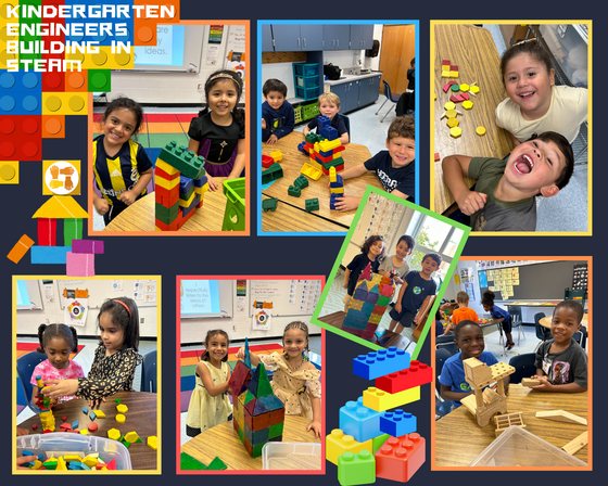 Kindergarten engineers photo collage