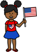 girl with flag