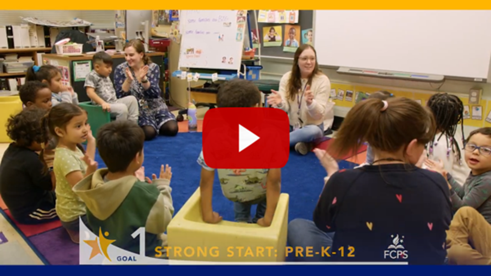 Teachers and preschool students sitting in circle