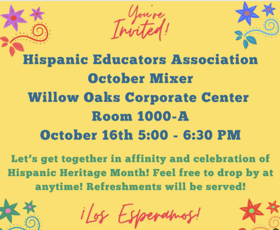 Hispanic Educators Association October Mixer Invite