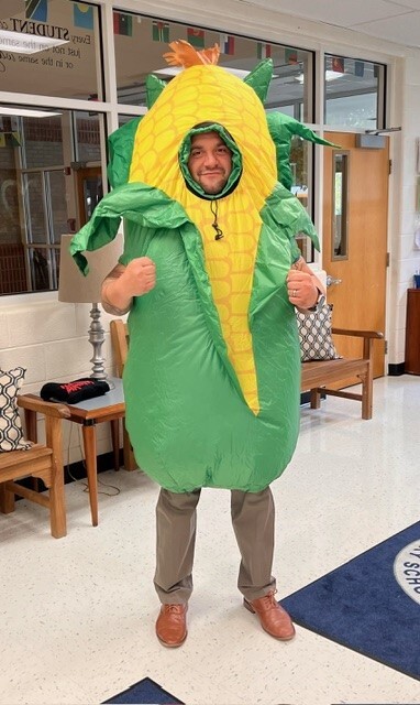 Mr. Marotta in a corn costume