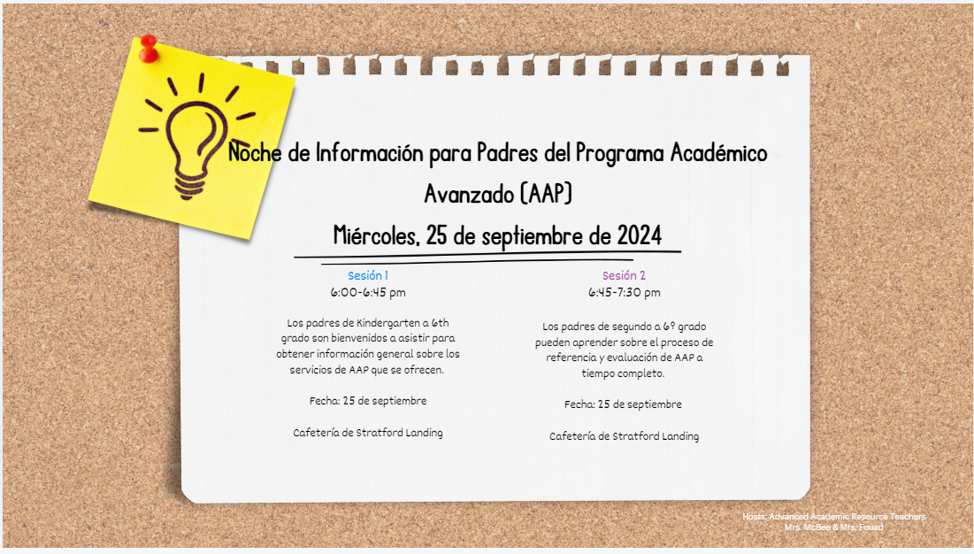 Advanced Academic Program (AAP) Parent Information Night