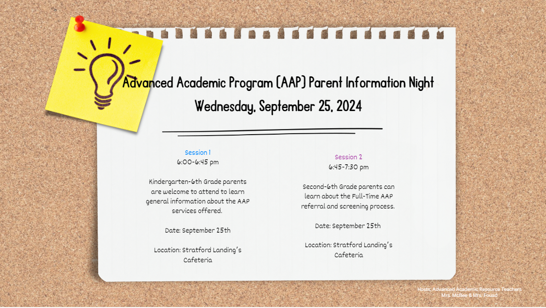 Advanced Academic Program (AAP) Parent Information Night