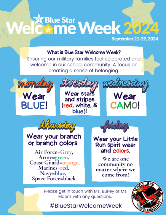 Blue Star Welcome Week Flyer