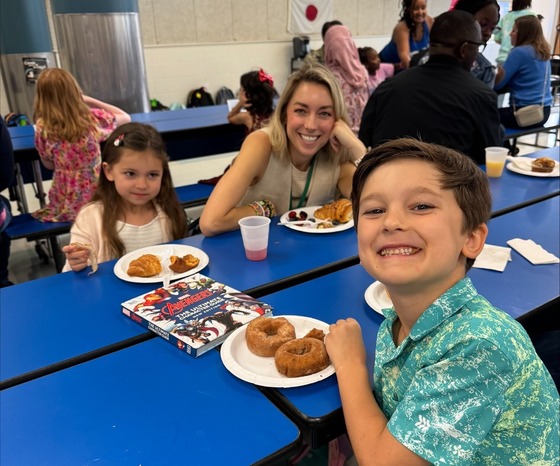 Parents and students at the 2nd grade breakfast