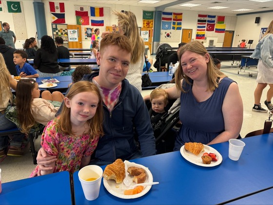 Parents and students at the 2nd grade breakfast