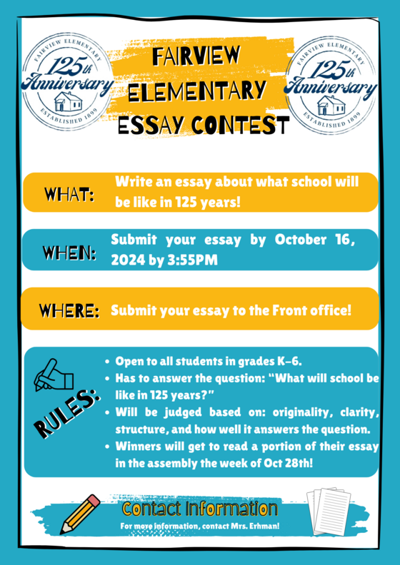 Fairview 125th Essay Contest