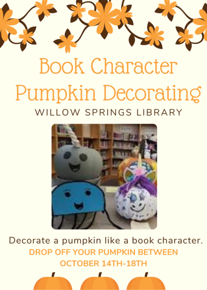 Mrs. Hurley, our librarian, invites all students to join the fun and decorate a pumpkin as a book character. See the rules below.