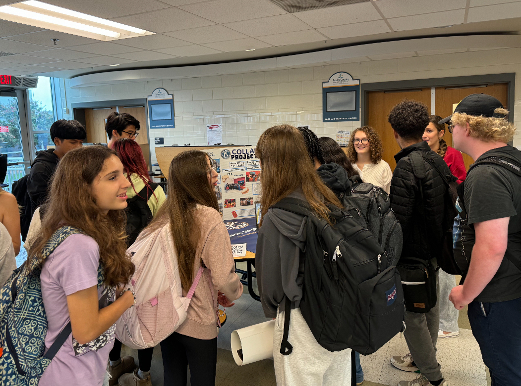 students talking in a group