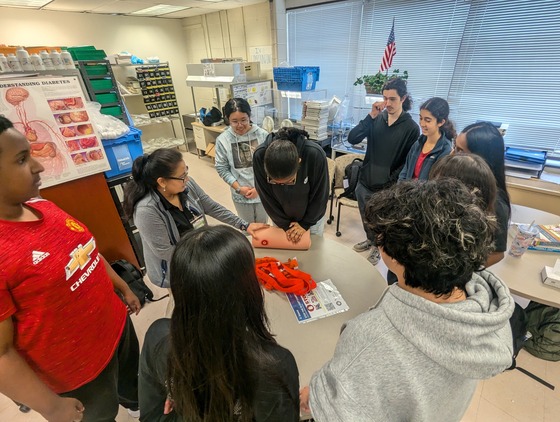 Students learning to Stop The Bleed