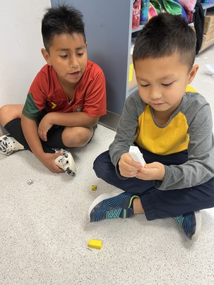 Students play math games 