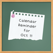 Calendar Reminder for October 11