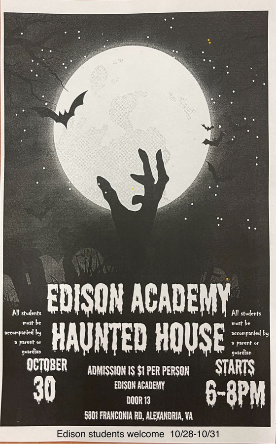 Edison Academy Haunted House Oct 30 6-8PM $1