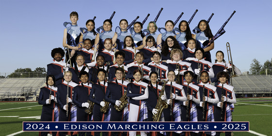 Band students in their uniforms