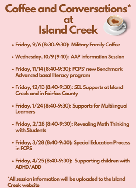 Island Creek ES Coffee Conversations Flyer