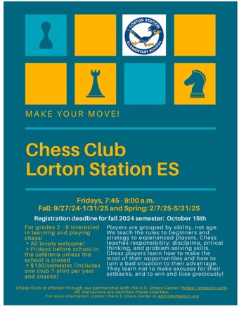 Lorton Station ES Chess Club Flyer