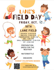 Field Day flyer with October 18th date, call for volunteers