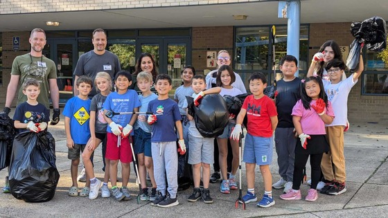 Members of the Kids Do Good Club picked up trash from our school grounds.