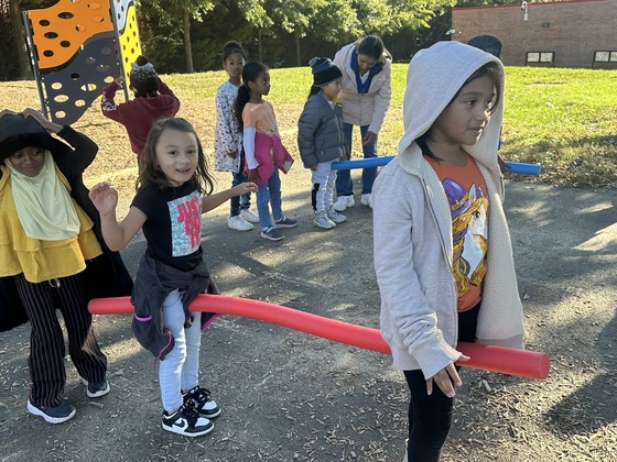 Students in line at Field Day