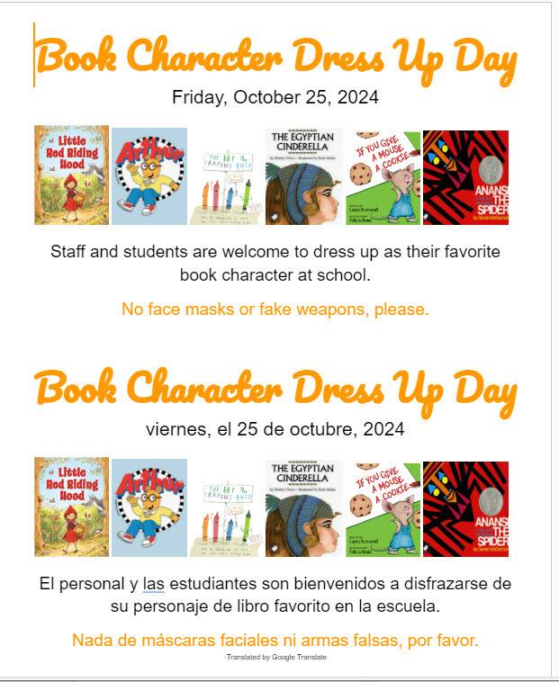 Book Character Dress up Day