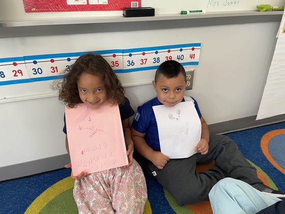 Students share their writing in Kindergarten 