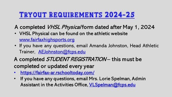 tryout requirements