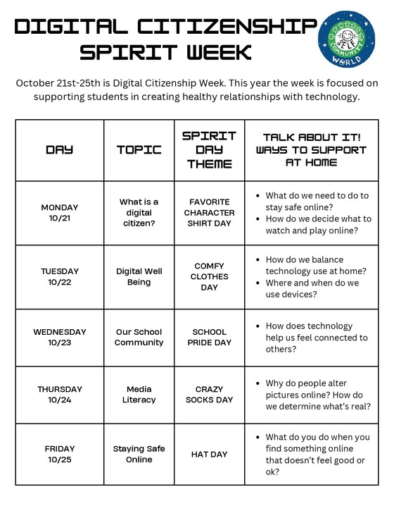 Digital Citizenship Spirit Week