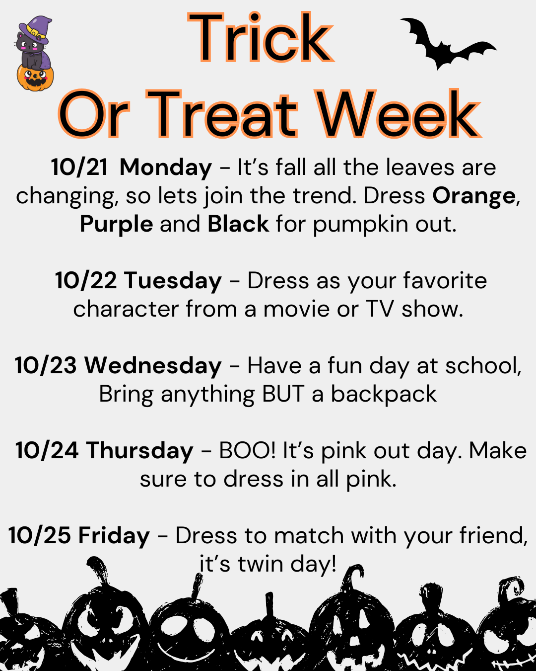 Franklin MS Fall Spirit Week